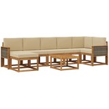 vidaXL Zunanja garnitura za sedenje 8 pcs Naravna in bež Poliester, (5000282528) | Shoptok.si