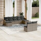  9-dijelni set vrtnih sofa od poliratana s jastucima sivi | shoptok.hr