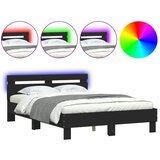  The Living Store Posteljni okvir z vzglavjem in LED črn 120x190 cm - Posteljni Okvir, (21524502) | Shoptok.si