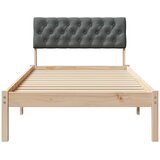  Okvir kreveta smeđe i tamnosivo 90 x 190 cm Masivna borovina | shoptok.hr