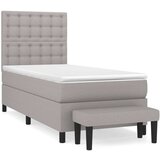  Box spring postelja z vzmetnico svetlo siva 80x200 cm blago, (20896222) | Shoptok.si