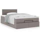 vidaXL Otomanski posteljni okvir z vzmetnico taupe 120x190 cm blago, (21611886) | Shoptok.si