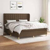  Box spring postelja z vzmetnico temno rjava 180x200 cm blago, (20899504) Cene