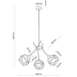  Luster na sajli ZULIA 3xE27/15W/230V crna/dimljena crna | Eponuda.com