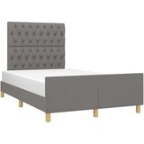 vidaXL Posteljni okvir z vzglavjem temno siv 120x190 cm tkanina | Shoptok.si