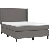  Box spring postelja z vzmetnico LED siva 140x200cm umetno usnje, (20896063) | Shoptok.si