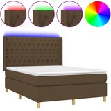  box spring s madracem LED tamnosmeđi 140x200 cm tkanina | shoptok.hr
