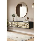 Hanah home komoda Arex 120, 120 cm, antracit / travertin / zlatna | Eponuda.com