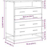 vidaXL Omarica s predali črna 70x41x70 cm konstruiran les | Shoptok.si