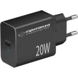  USB punjač Type-C fast charger, ESPERANZA QUICK POWER CHARGER 20W USB-C PD, BLACK, EZC104K | Eponuda.ba