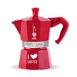 Bialetti moka express "i love coffee" rdeča - 3 skodelice