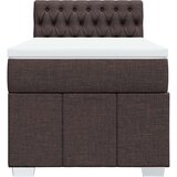 vidaXL Box spring postelja z vzmetnico temno rjava 100x200 cm blago, (21308373) | Shoptok.si
