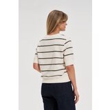 Marisse Striped Sweatshirt With Short Sleeves, Ecru | Eponuda.ba