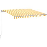 Maison Chic Ročno zložljiva tenda - Senčniki z LED lučmi 300x250 cm rumena in bela, (22041483) Cene
