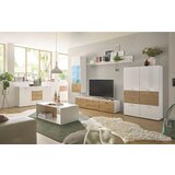 CARRYHOME KLUBSKA MIZA, 110/40/60 cm bela, hrast artisan | Shoptok.si