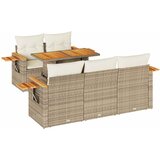  6-dijelni set vrtnih sofa s jastucima bež od poliratana bagrem | shoptok.hr