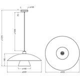 Osram Luster na sajli DECOR FLYING MUSHROOM 1xE27/25W/230V prečnik 50 cm crna | Eponuda.com