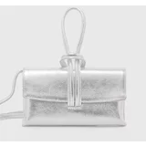 Answear Lab Usnjena torbica srebrna barva