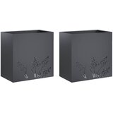  Vrtna saksija 2 kom. Antracit 50 x 30 x 49 cm Čelična vrata | shoptok.hr