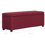  Klupa s pretincem za pohranu 116 cm crvena poliesterska | shoptok.hr