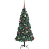 vidaXL Umjetno osvetljeno božično drevo s kompletom kroglic 150 cm | Shoptok.si