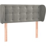  Uzglavlje s ušima svjetlosivo 103x23x78/88 cm baršunasto | Eponuda.com