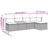  5-dijelni set vrtnih sofa s jastucima poliratan smeđi | shoptok.hr