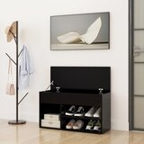  Klupa za cipele crna 80 x 30 x 45 cm od konstruiranog drva | Eponuda.com