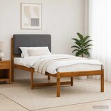 Krevetni okvir s tapiciranim uzglavljem Prirodna i svjetlosiva - Prirodna i svjetlosiva 80 x 200 cm | shoptok.hr