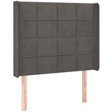  Posteljno vzglavje temno sivo 103x16x118/128 cm žamet, (20932225) | Shoptok.si