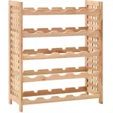 Stalak za vino za 25 boca od masivne orahovine 63 x 25 x 73 cm