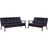  2-dijelni set sofa od umjetne kože crni | shoptok.hr
