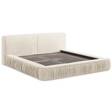 Makamii Krem tapecirani bračni krevet s prostorom za odlaganje i letvičastom podnicom 160x200 cm Keoni - | shoptok.hr