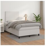  Box spring postelja z vzmetnico bel 120x200 cm umetno usnje | Shoptok.si