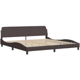 vidaXL Posteljni okvir brez vzmetnice temno rjav 200x200 cm blago, (21670761) | Shoptok.si