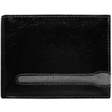 Fashion Hunters Black genuine leather wallet for men