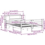 vidaXL Posteljni okvir brez vzmetnice bela 135x190 cm trdna borovina | Shoptok.si