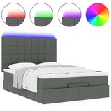 vidaXL Otomanski posteljni okvir z vzmetnico siv 140x190 cm blago | Shoptok.si
