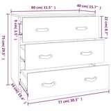  Komoda crna 80 x 40 x 75 cm od masivne borovine | shoptok.hr