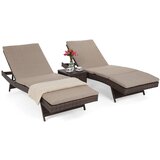  Set vrtnih ležaljki od tehnoratana Bora Bora Smeđa prostirka / Smeđa melanž sa stolom | shoptok.hr
