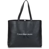 Calvin Klein Jeans Nakupovalne torbe SCULPTED SLIM TOTE34 MONO Črna