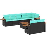  9-dijelni set vrtnih sofa od poliratana s jastucima crni | shoptok.hr