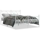  Metalni okvir kreveta uzglavlje i podnožje bijeli 137x190 cm | Eponuda.com