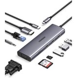 Ugreen USB C Hub, 10-v-1 USB-C z dvojnim izhodom za zaslon 4K HDMI & VGA, 100W PD Cene