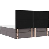 vidaXL Otomanski posteljni okvir z vzmetnico siv 180x200 cm um. usnje | Shoptok.si