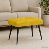 Klupa s gumbastim tkanjem Žuta 60 x 40 x 45 cm Baršun | shoptok.hr