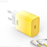 XO wall charger CE18 PD 30W 1x USB-C yellow-white + cable USB-C - USB-C | Eponuda.ba
