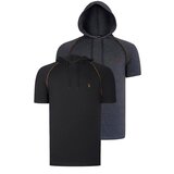 Dewberry DUAL SET T8570 HOODED MEN'S T-SHIRT-ANTHRACITE-BLACK | Shoptok.si