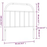  Metalno uzglavlje crno 80 cm | shoptok.hr