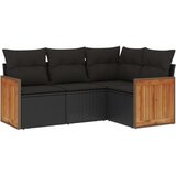 vidaXL 4-dijelni set vrtnih sofa od poliratana s jastucima crni | shoptok.hr
